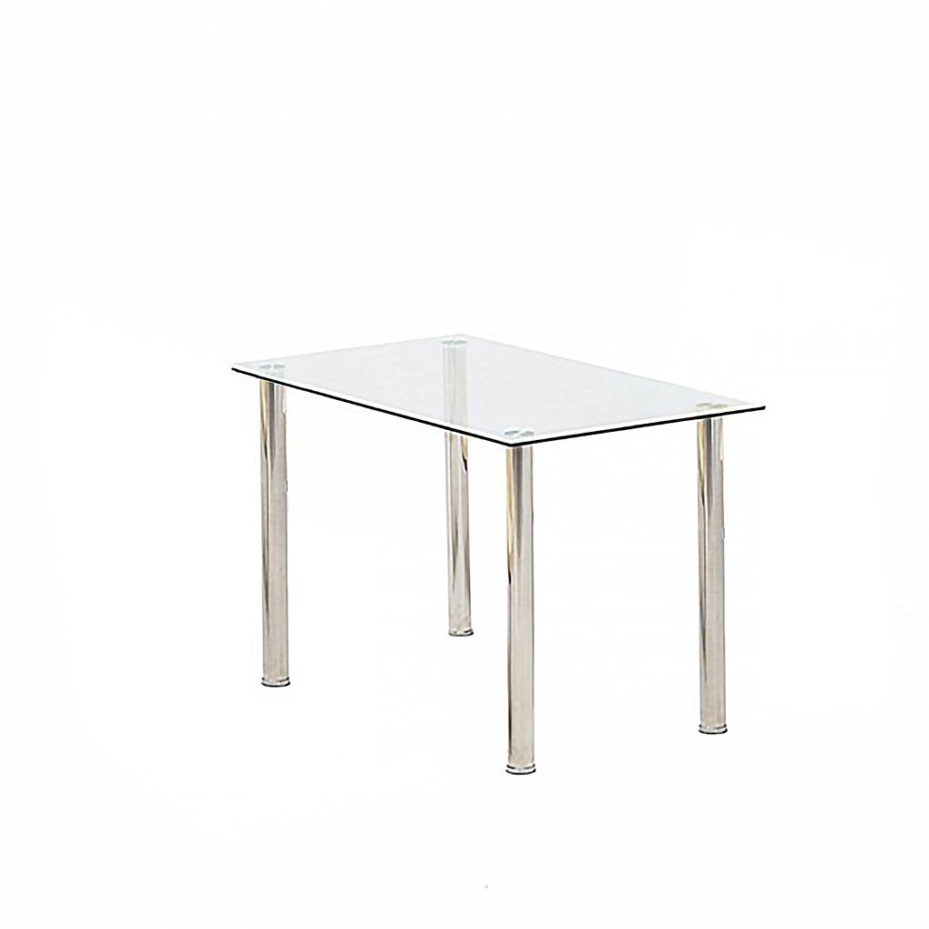 OREGON MESA COMEDOR CRISTAL - PATAS METAL CROMADO